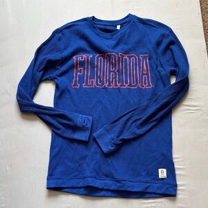 Pressbox Florida Gators Blue Long Sleeve Tee with Red Florida Lettering